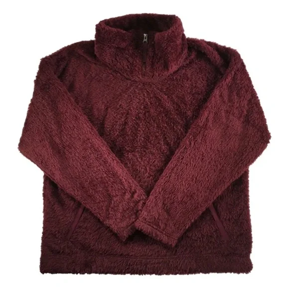 The North Jacket Face Furry Fleece 1/4 Zip Pullover XL Garnet Red NWT - Picture 3 of 5